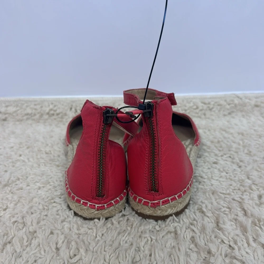 Eileen Fisher Lala Espadrilles  Size 8 Watermelon Red Pink‎ Leather